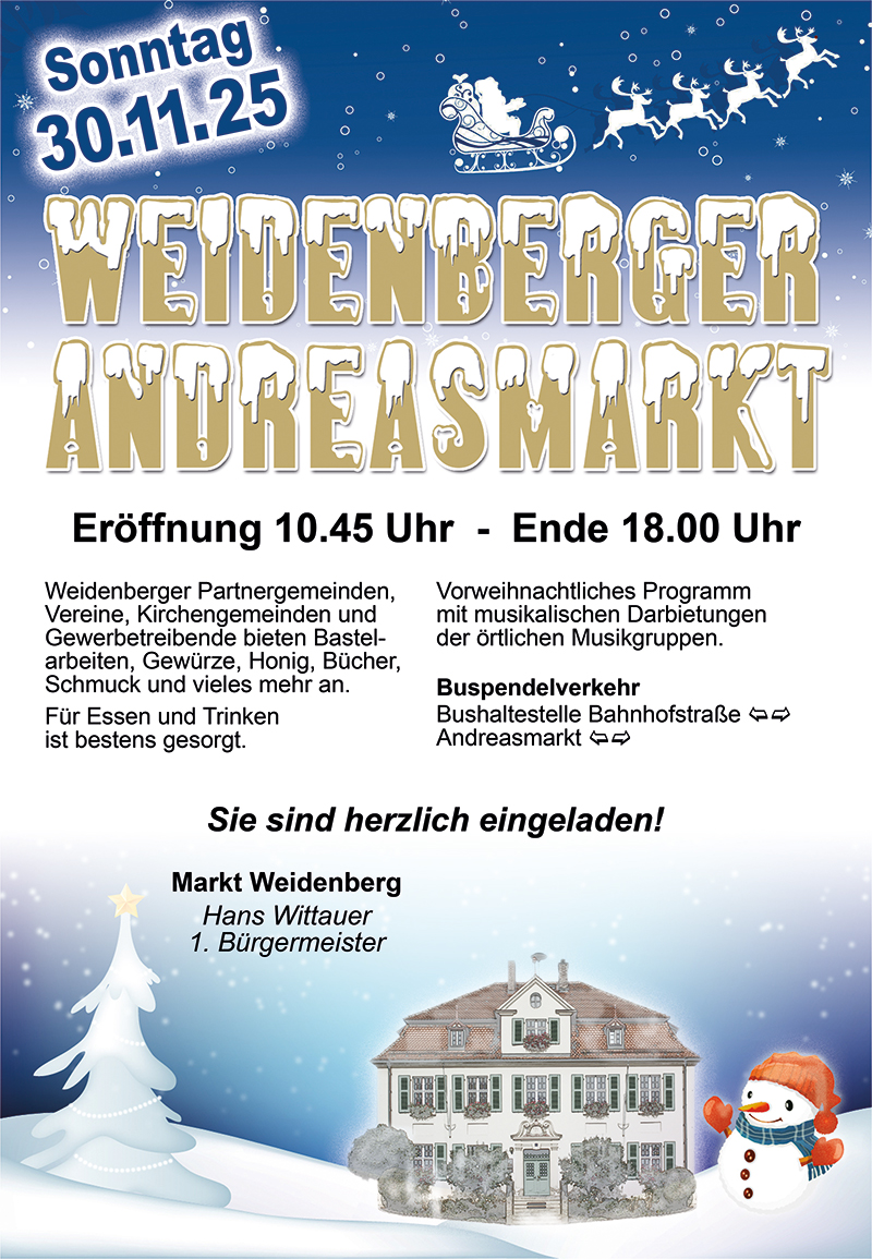 Weidenberger Andreasmarkt am 30.11.25