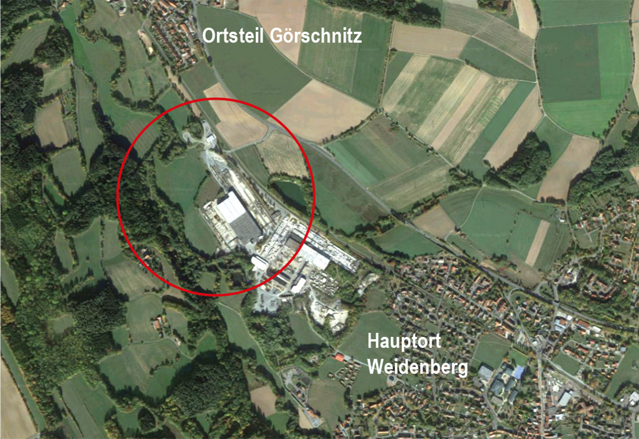 Luftbild Plangebiet, genordet, ohne Maßstab